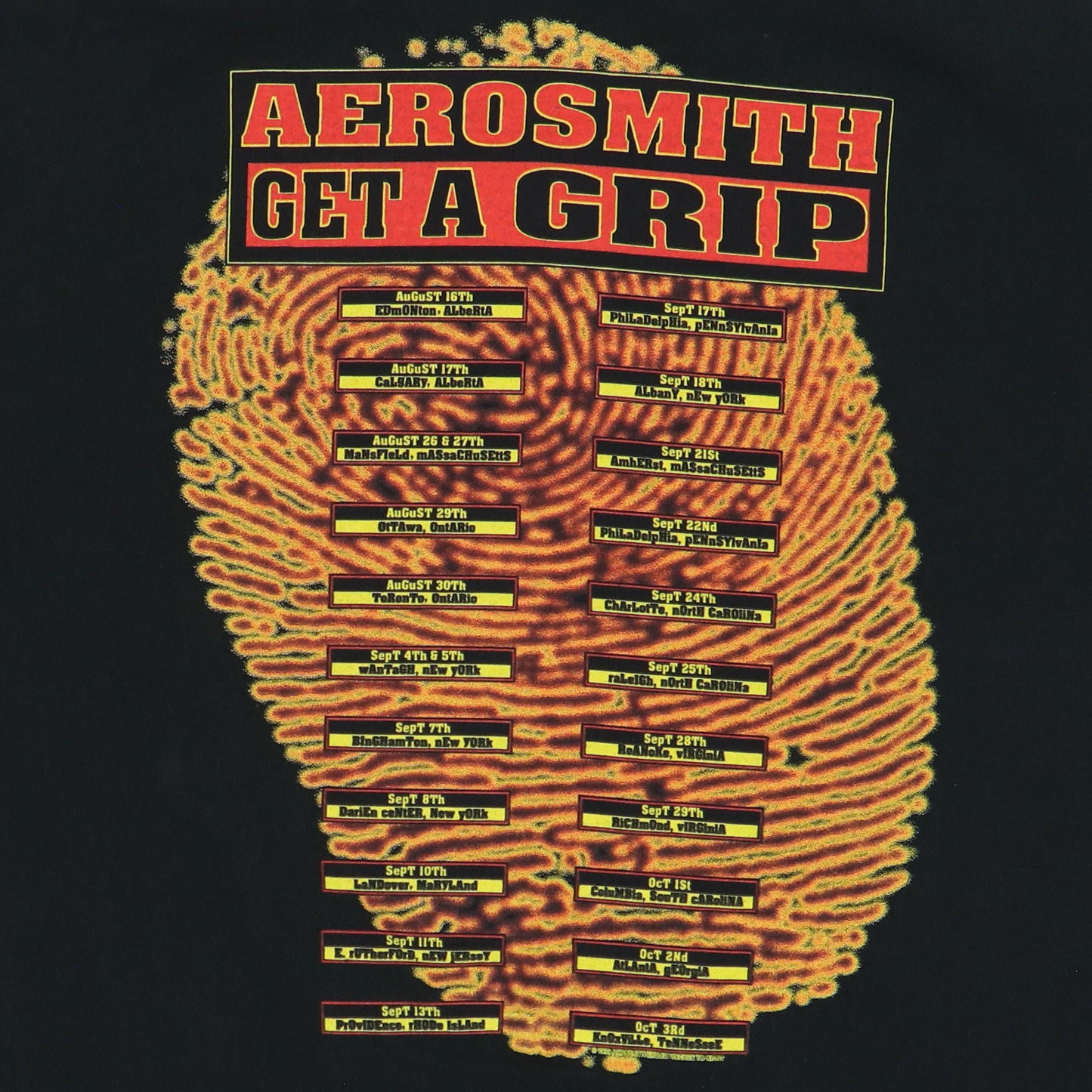 1993 Aerosmith Get A Grip Tour Shirt