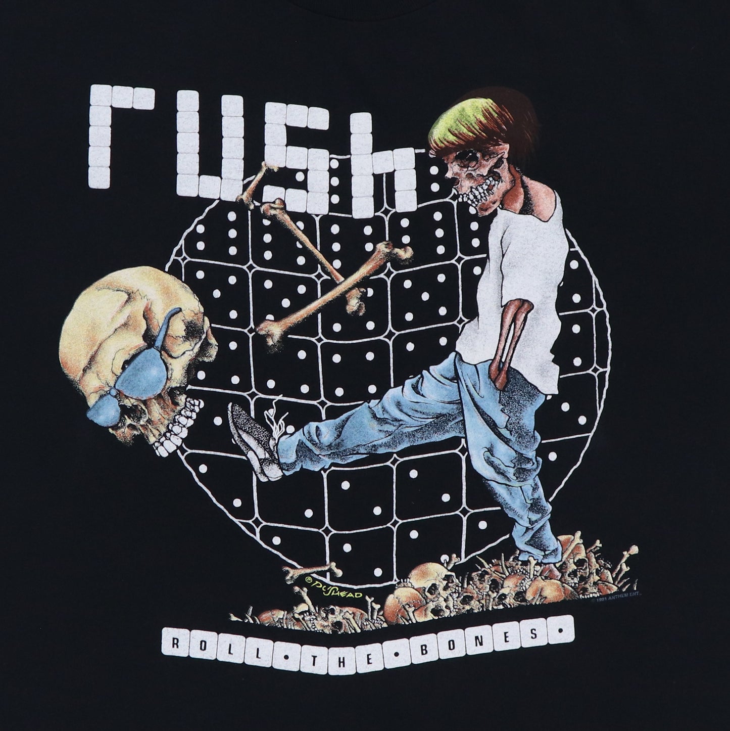 1991 Rush Roll The Bones Pushead Tour Shirt