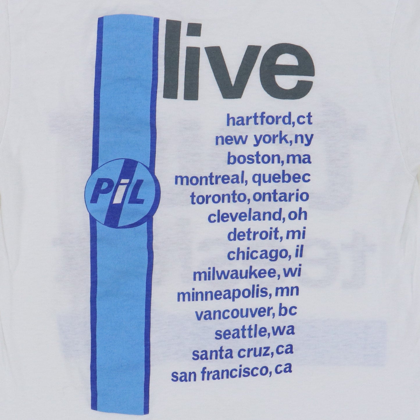 1986 Pil Tour Teeshirt Shirt