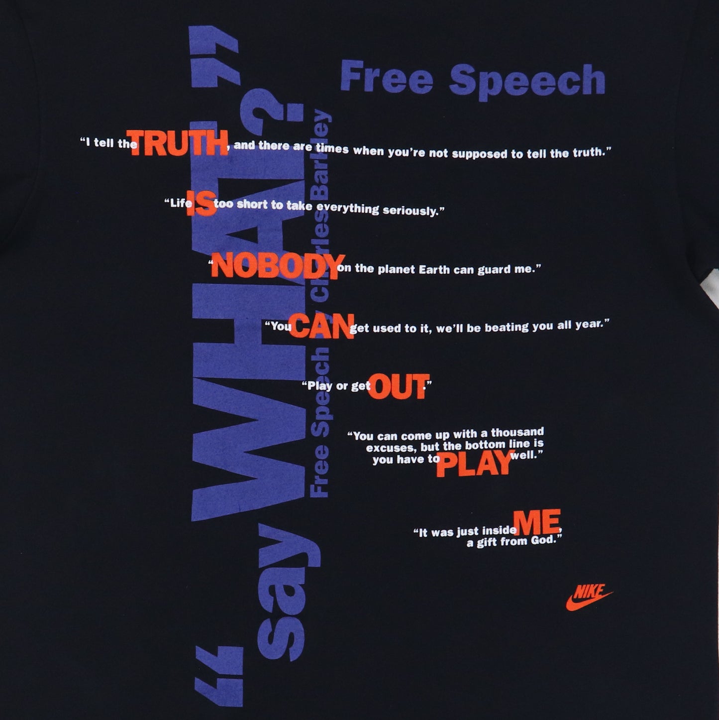 1990s Charles Barkley Free Speech Nike Shirt