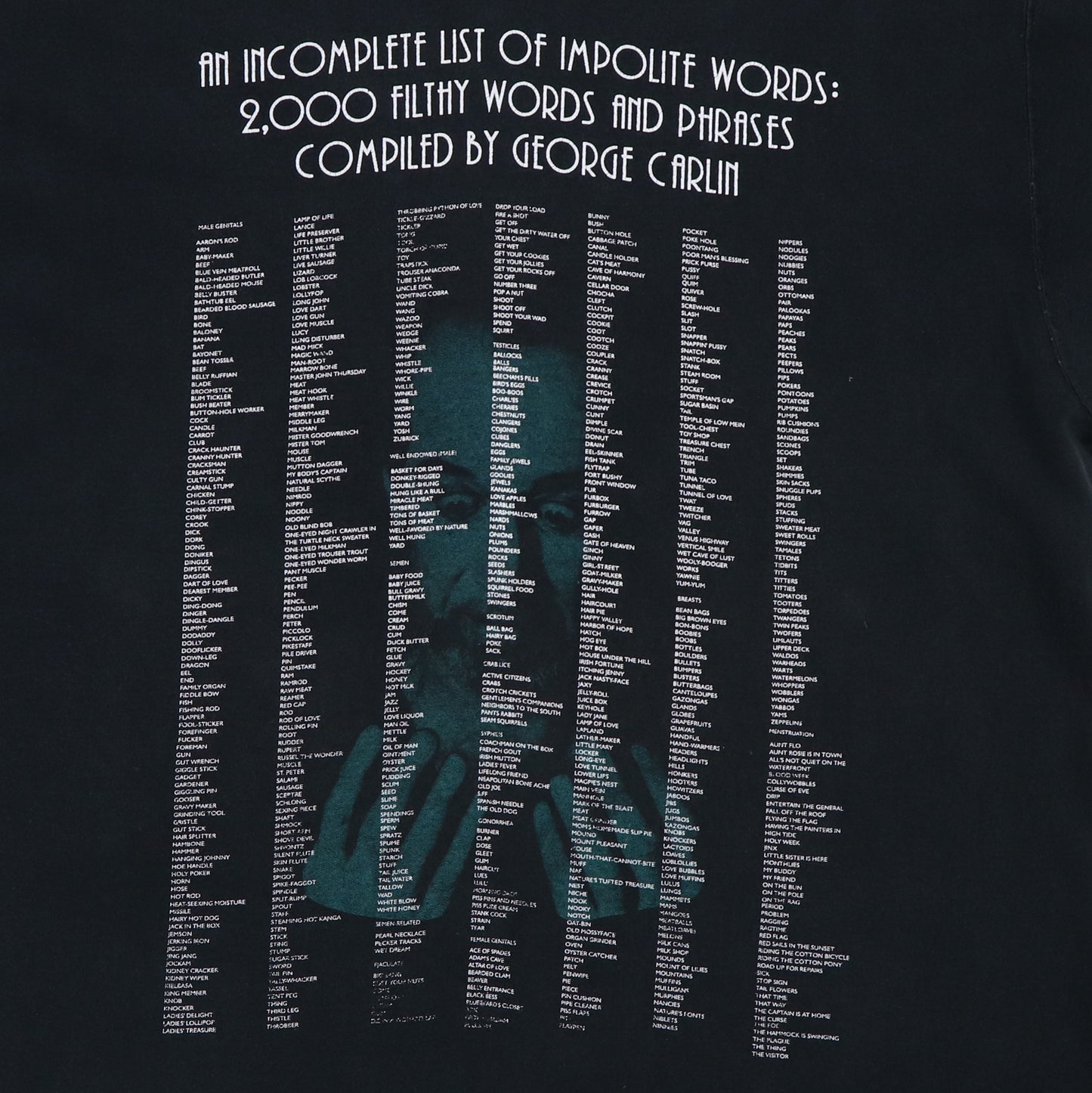 1990s George Carlin Filthy Words Shirt