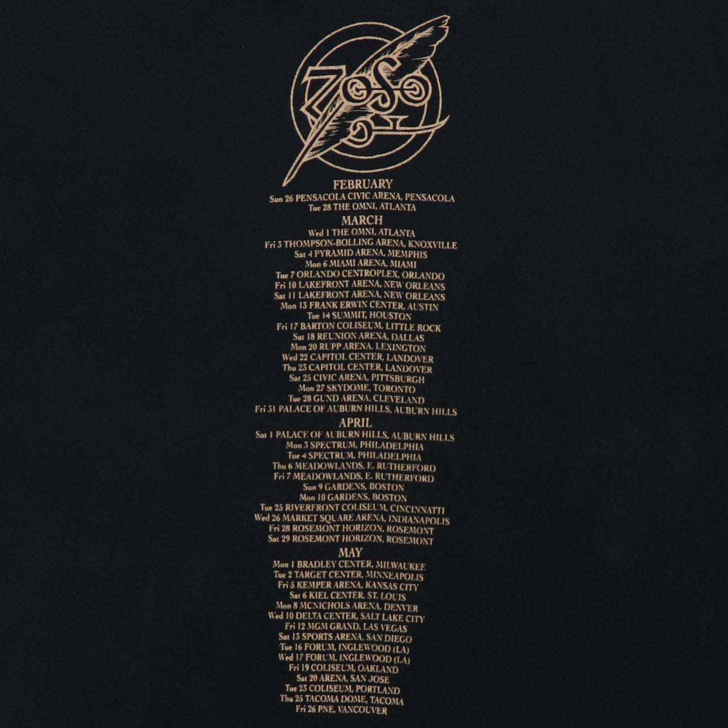 1995 Jimmy Page Robert Plant Zoso Tour Shirt