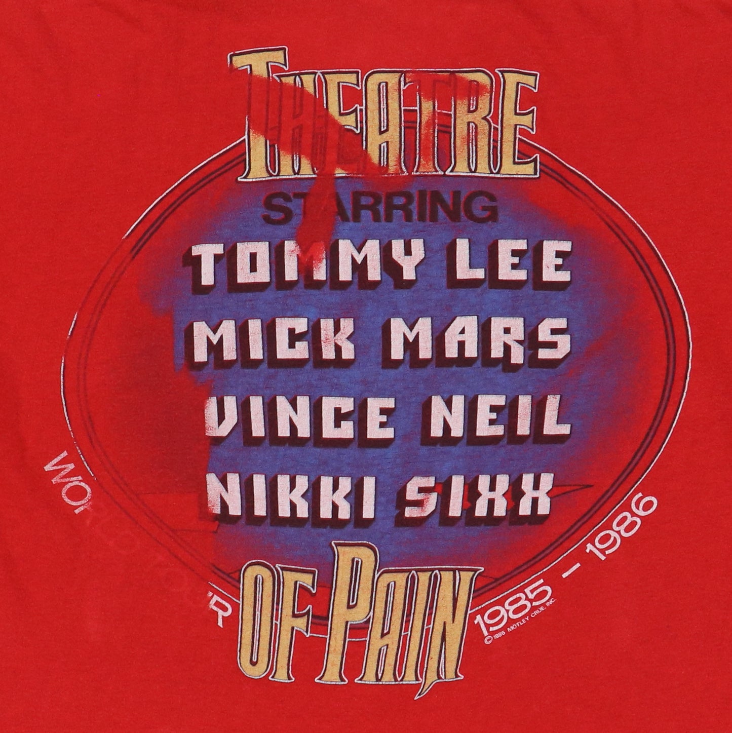 1985 Motley Crue Theatre Of Pain World Tour Shirt