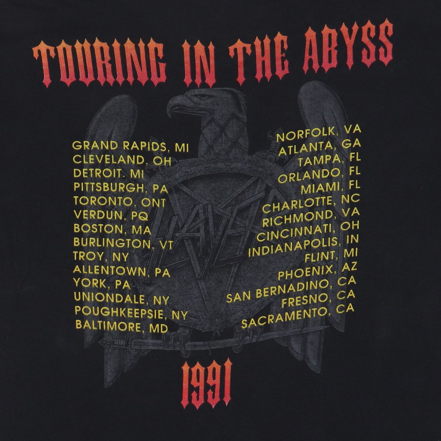 1991 Slayer Touring In The Abyss Shirt