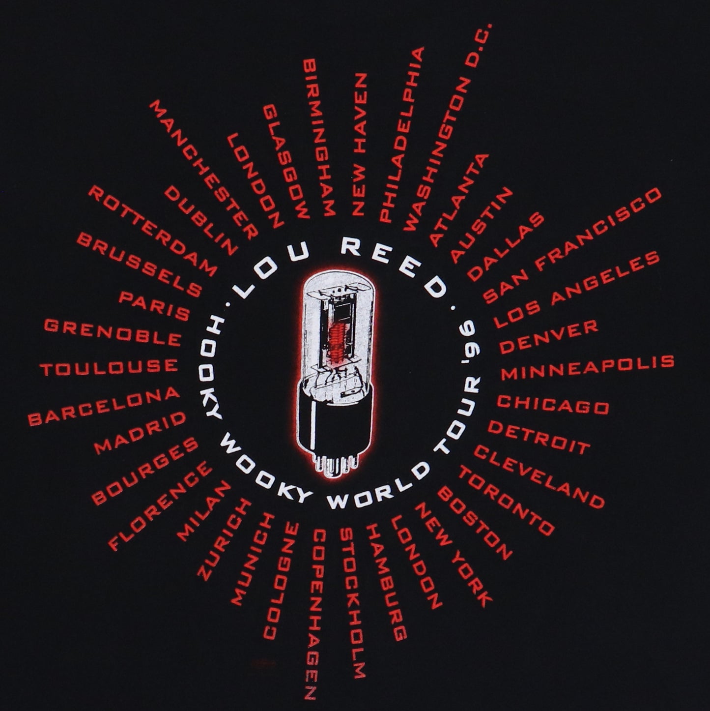 1996 Lou Reed Hooky Wooky World Tour Shirt