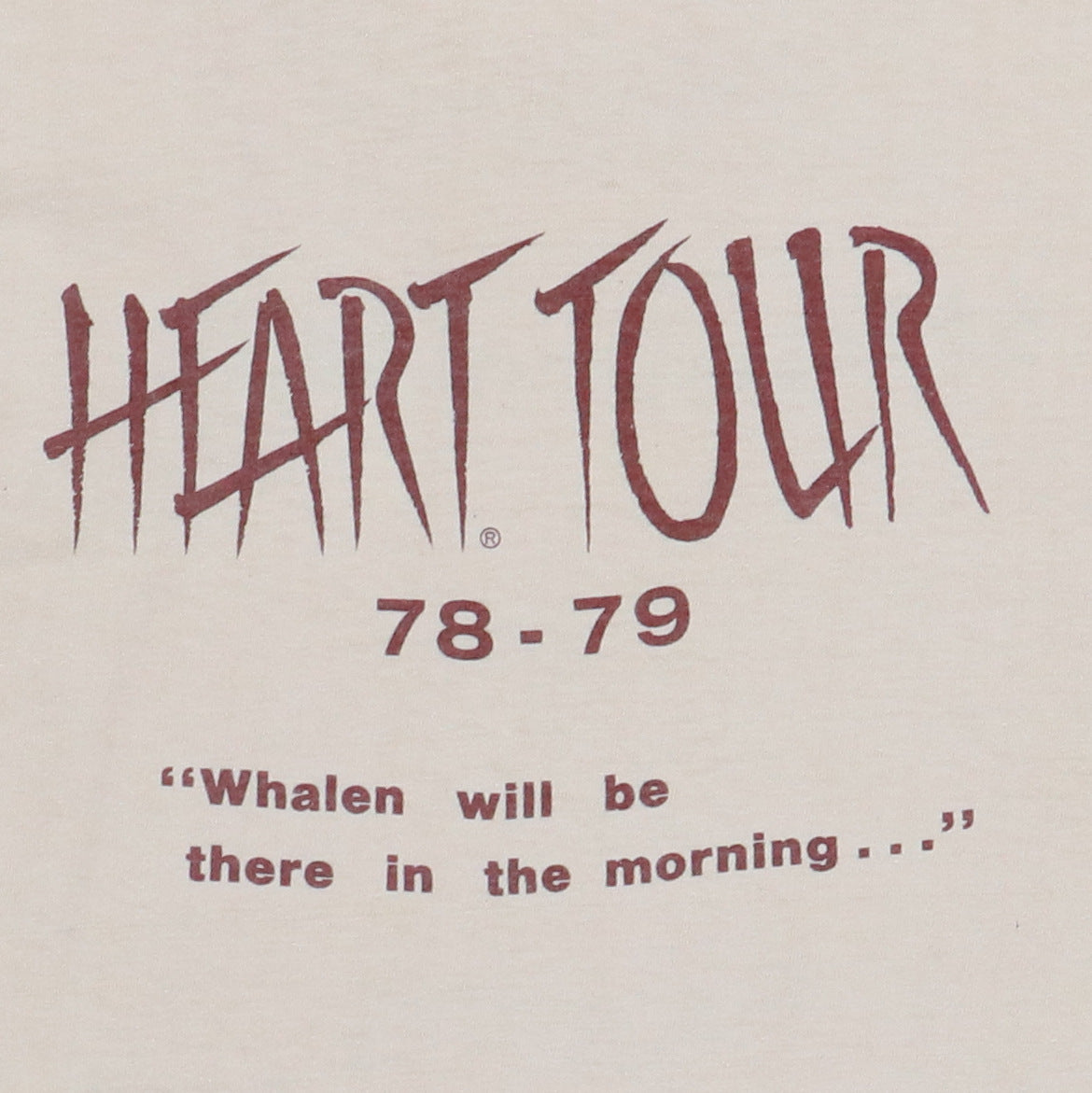 1978 Heart Whalen Rigging Crew Tour Shirt