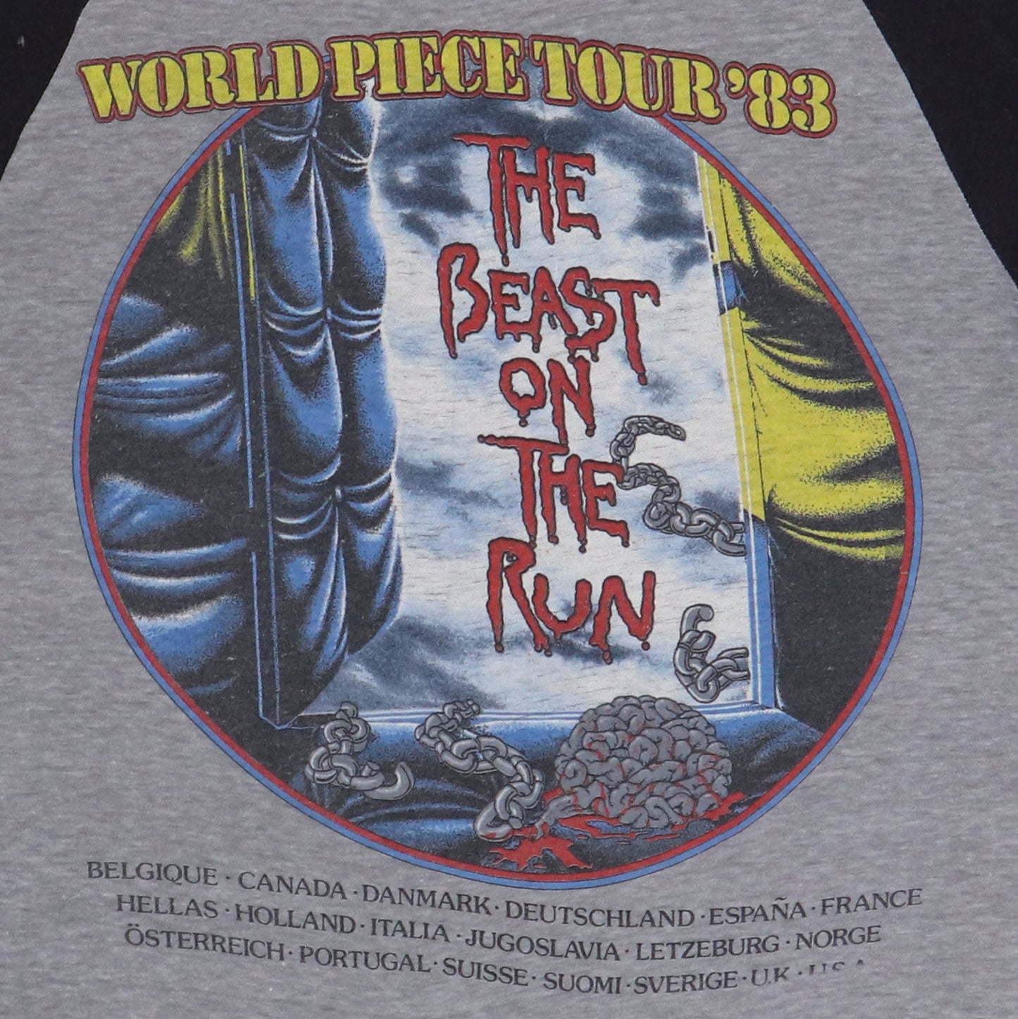 1983 Iron Maiden World Piece Tour Jersey Shirt