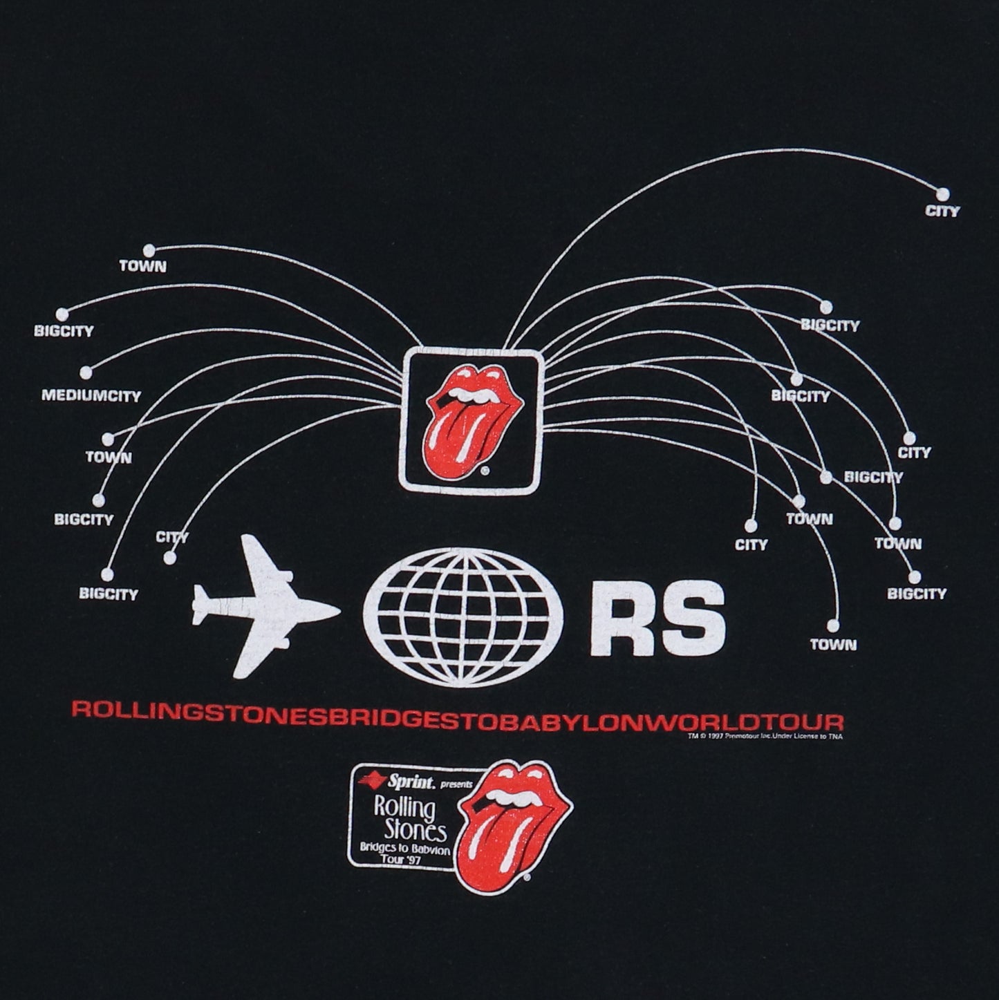 1997 Rolling Stones Bridges To Babylon Tour Shirt