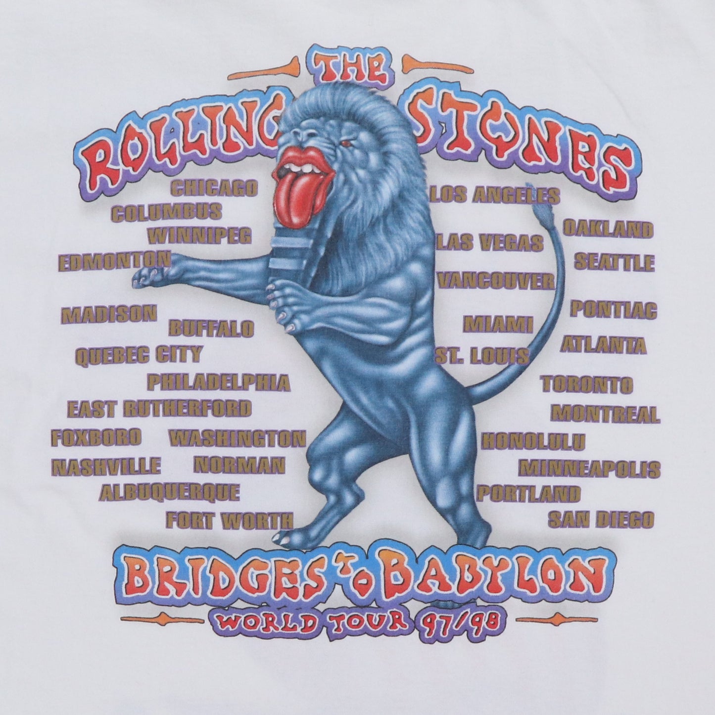 1997 Rolling Stones Bridges To Babylon Tour Shirt