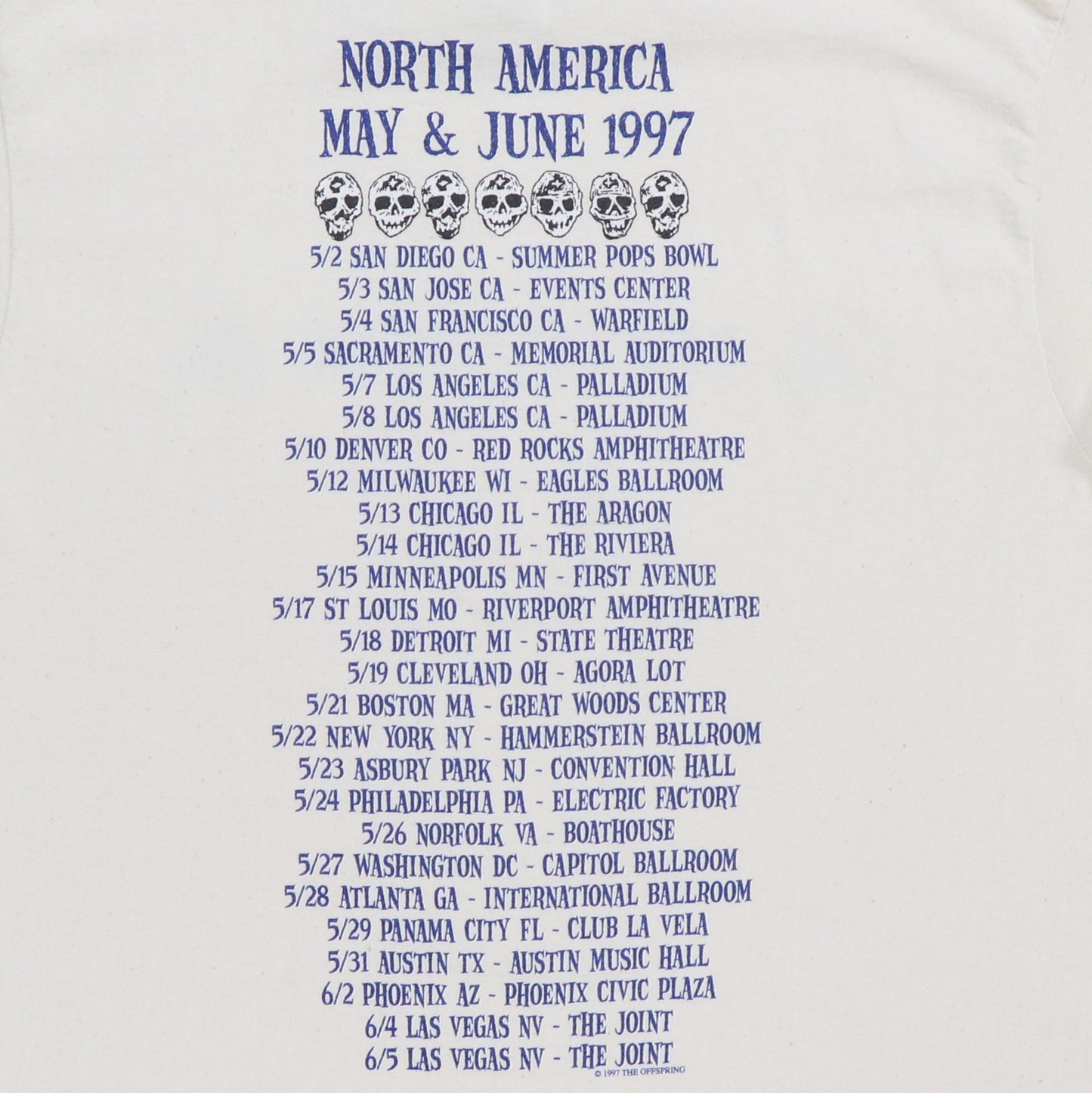 1997 The Offspring North American Tour Shirt