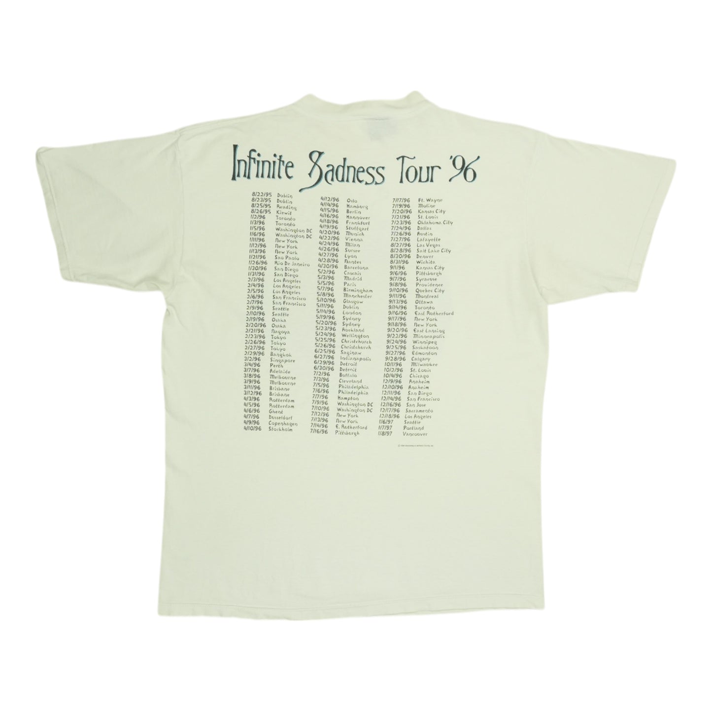 1996 Smashing Pumpkins Mellon Collie Infinite Sadness Tour Shirt