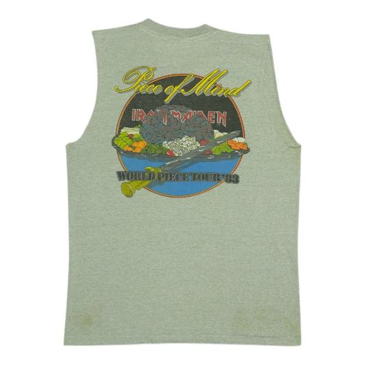 1983 Iron Maiden Piece Of Mind Tour Sleeveless Shirt Back