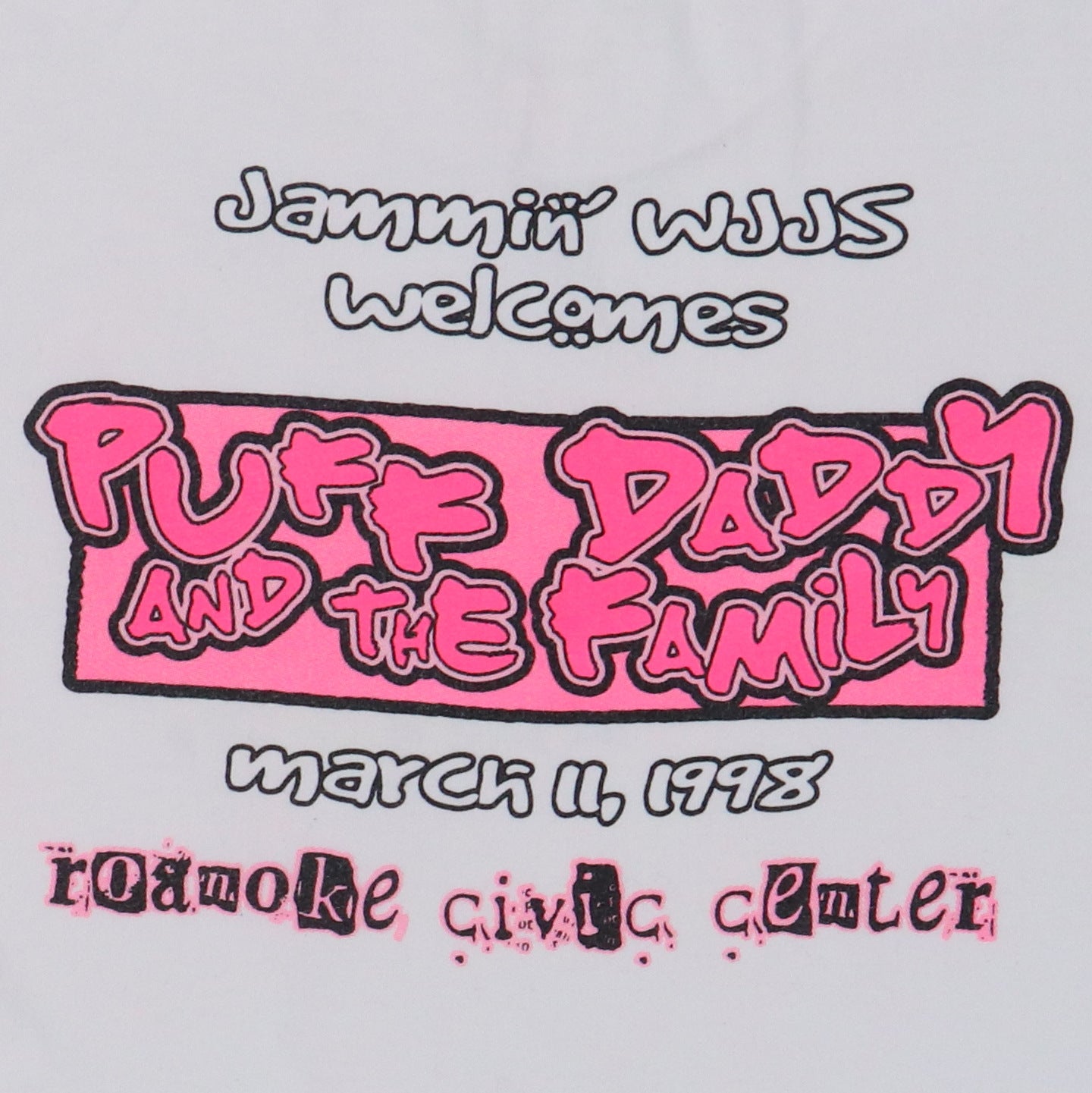 1998 Puff Daddy And The Family WJJS Concert Shirt