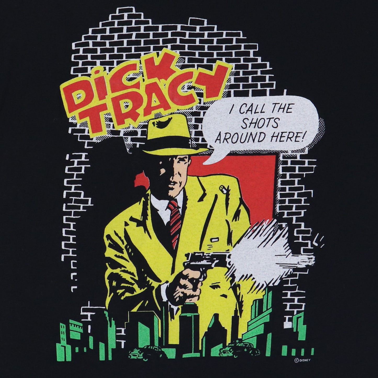 1990s Dick Tracy I Call The Shots Shirt Detail