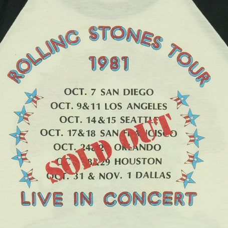 1981 Rolling Stones Concert Jersey Shirt