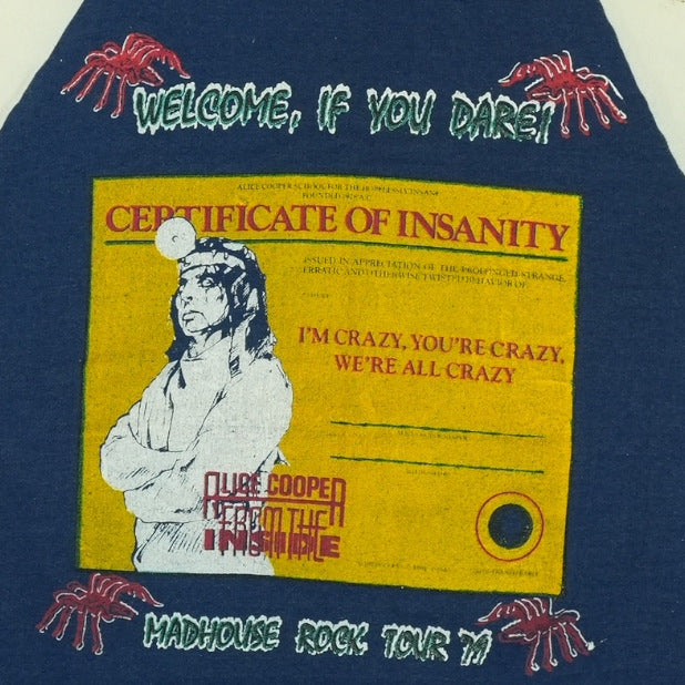 1979 Alice Cooper Madhouse Rock Tour Jersey Shirt