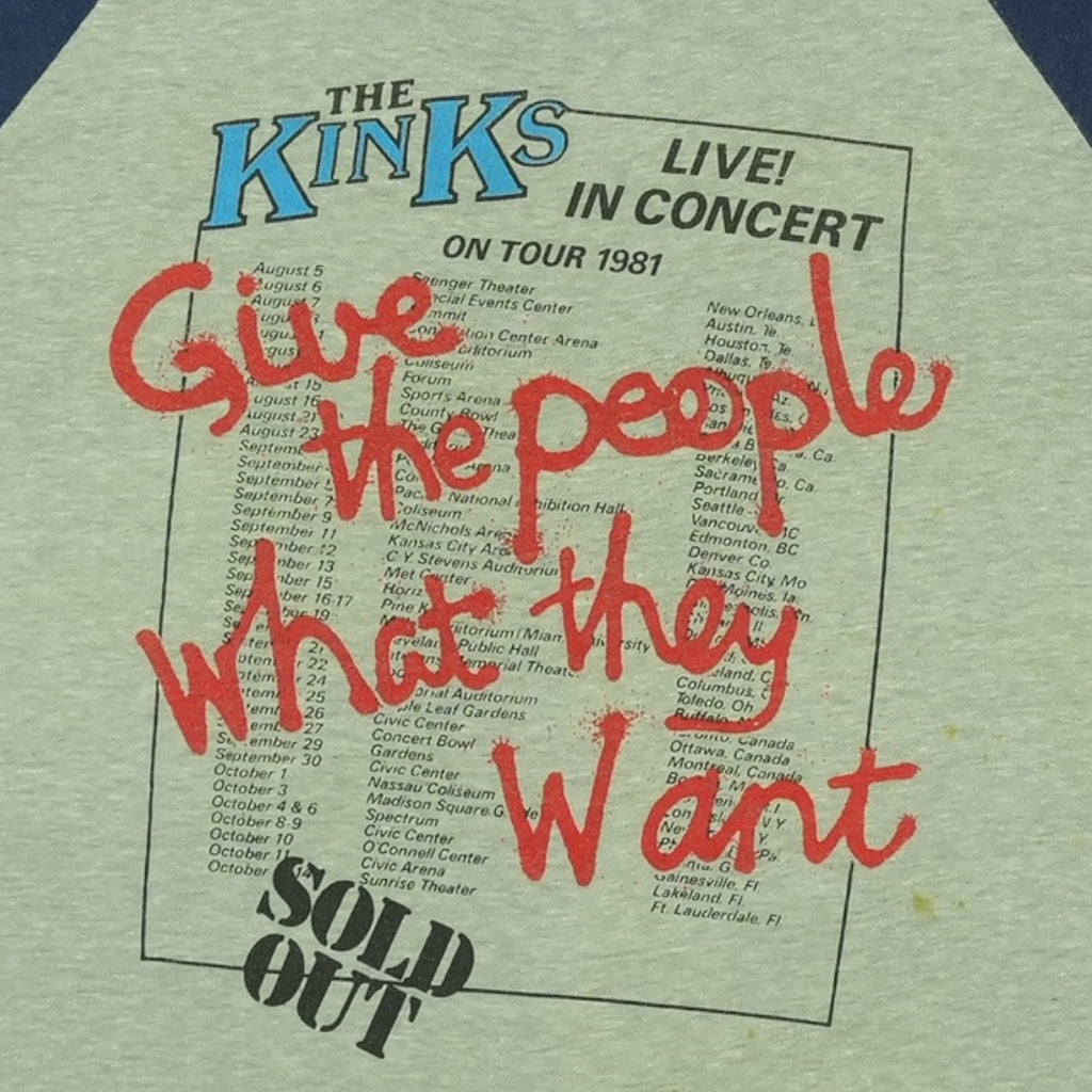1981 The Kinks Give The People What They Want Tour Jersey Shirt