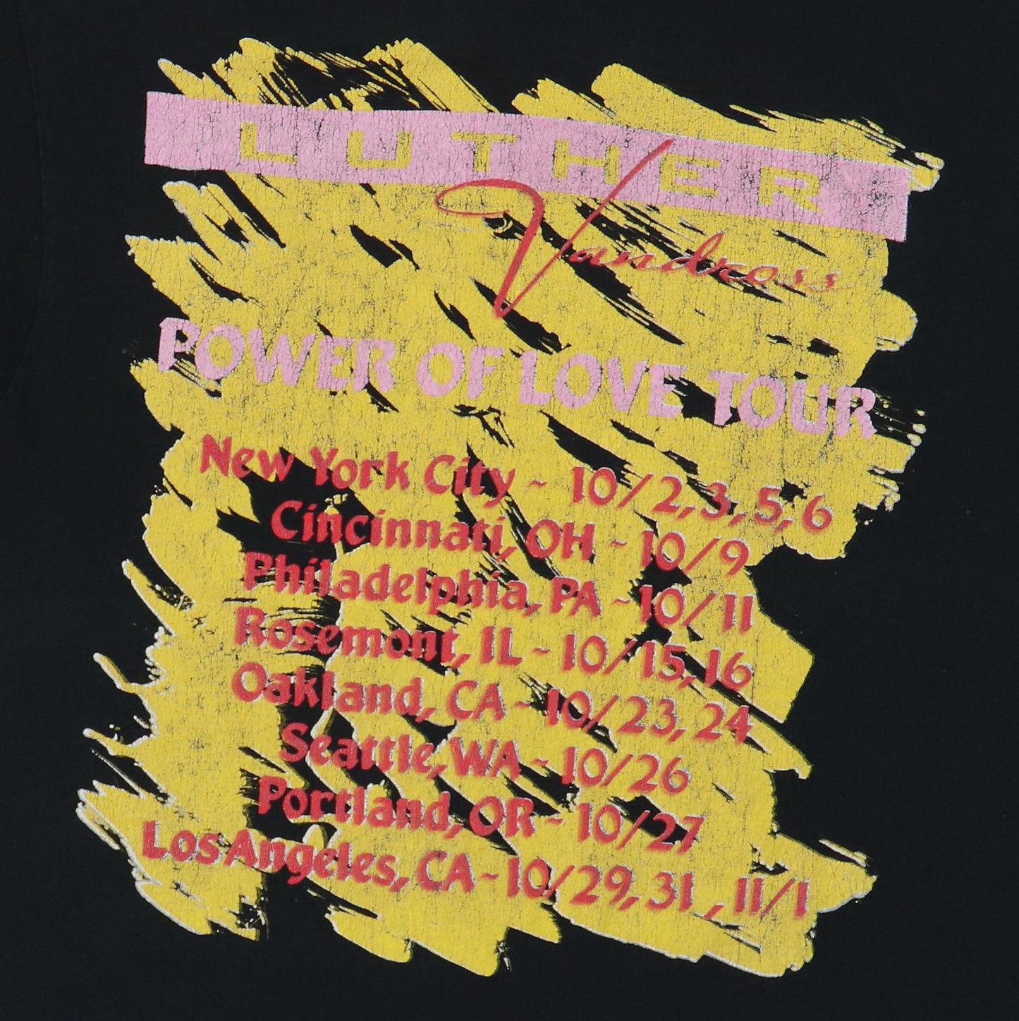 1991 Luther Vandross Power Of Love Tour Shirt