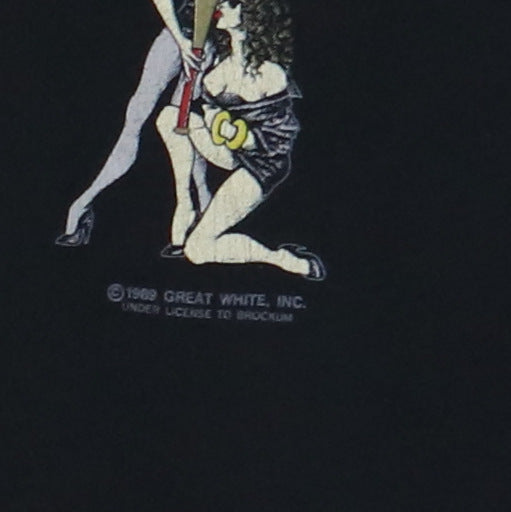 1989 Great White Double Header Crew Tour Shirt