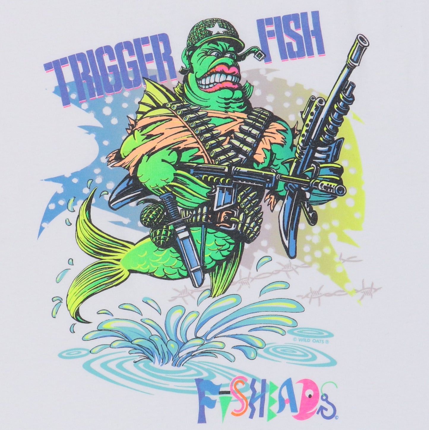 1990s Fishheads Trigger Fish Shirt Detail