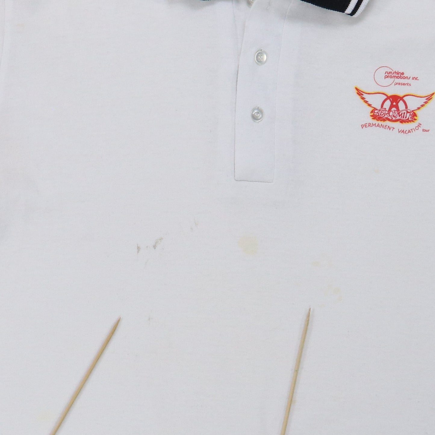 1987 Aerosmith Permanent Vacation Tour Crew Polo Shirt