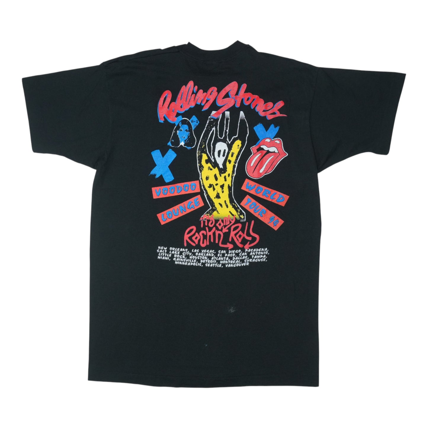 1994 Rolling Stones Voodoo Lounge Tour Shirt Back