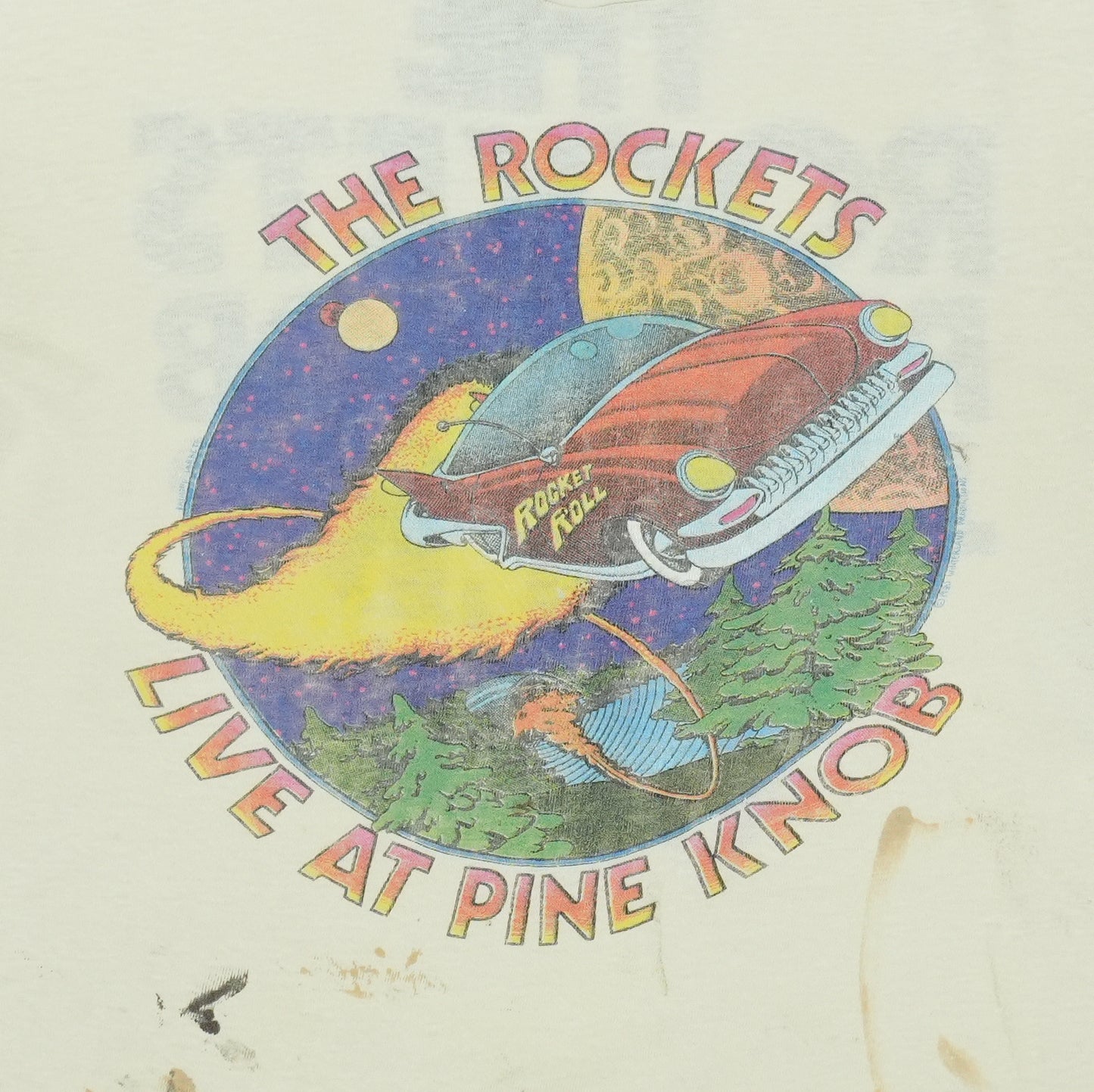 1980 The Rockets Pine Knob Concert Shirt Detail