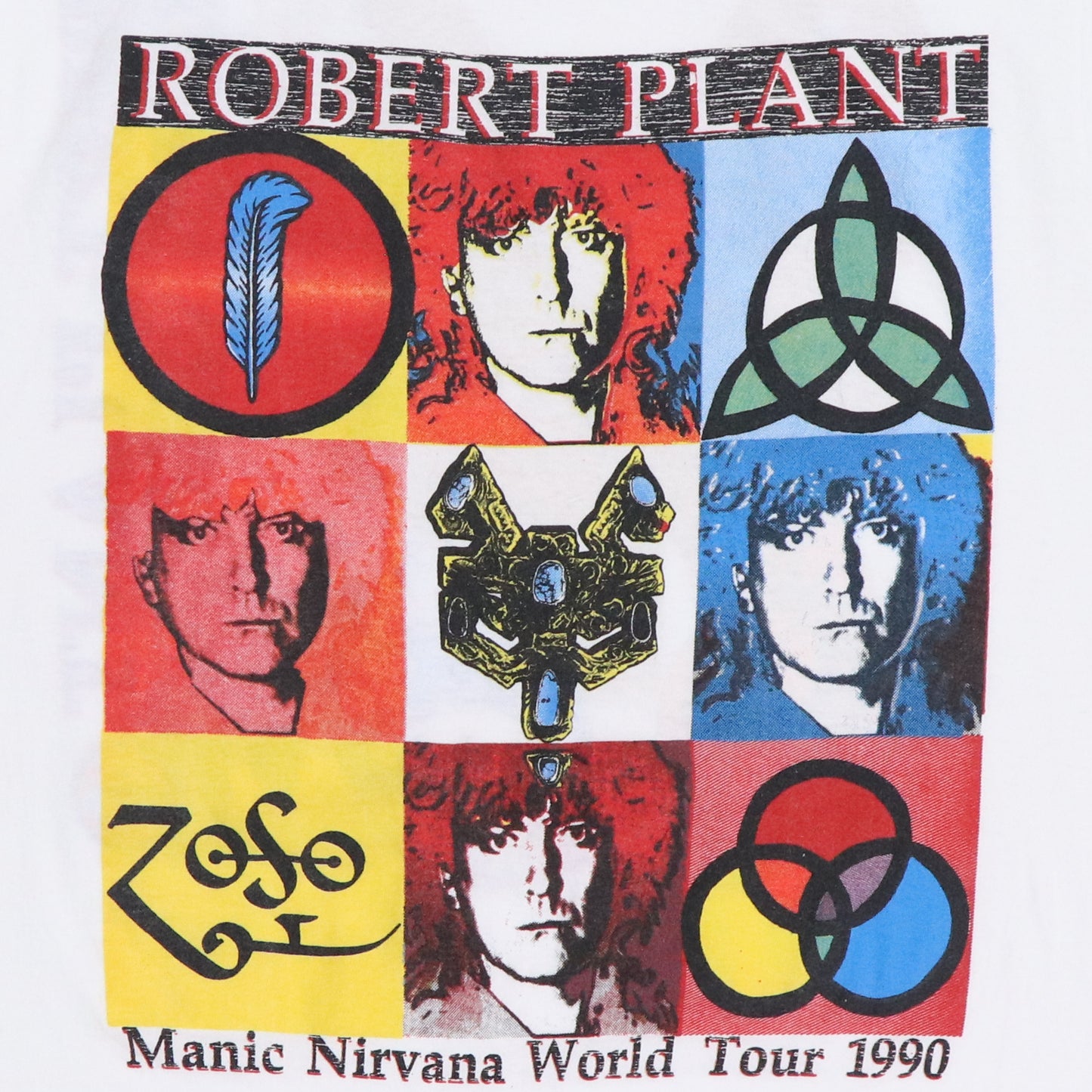 1990 Robert Plant Manic Nirvana World Tour Shirt Detail