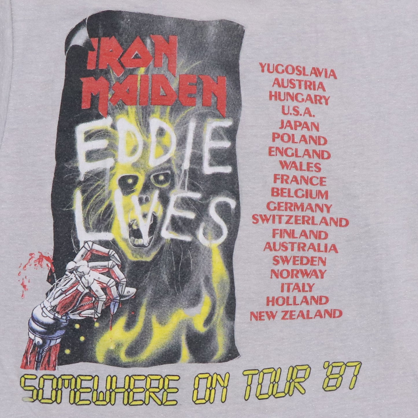 1987 Iron Maiden Somewhere On Tour Shirt