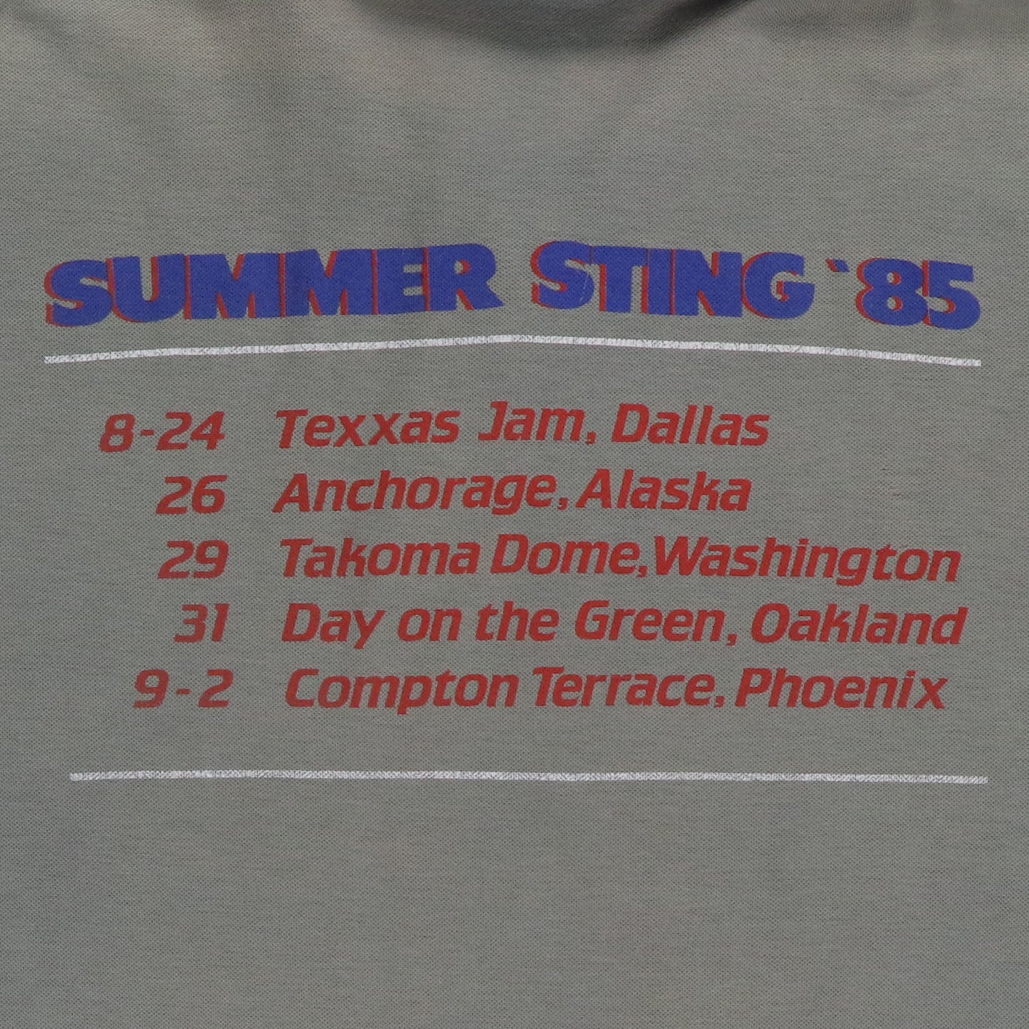 1985 Scorpions Summer Sting Collard Shirt