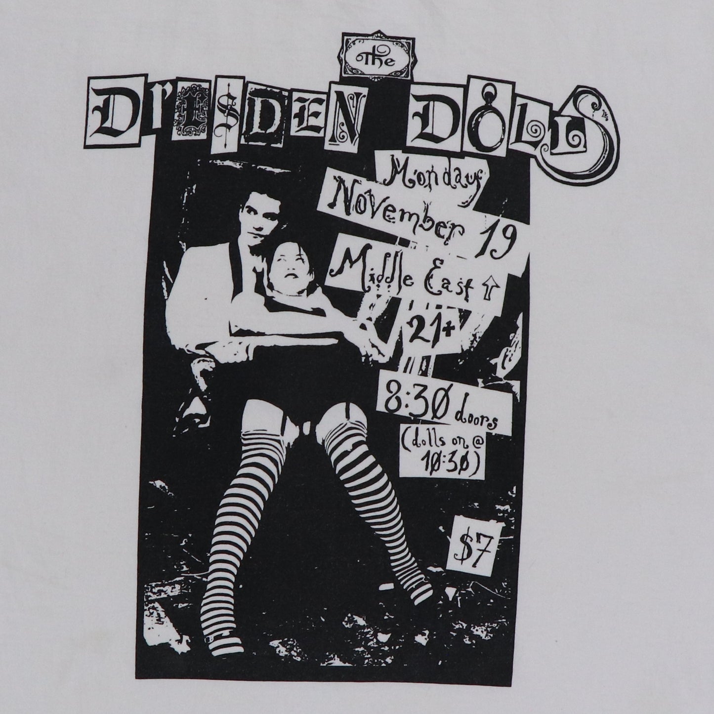 2001 Dresden Dolls Concert Shirt Detail