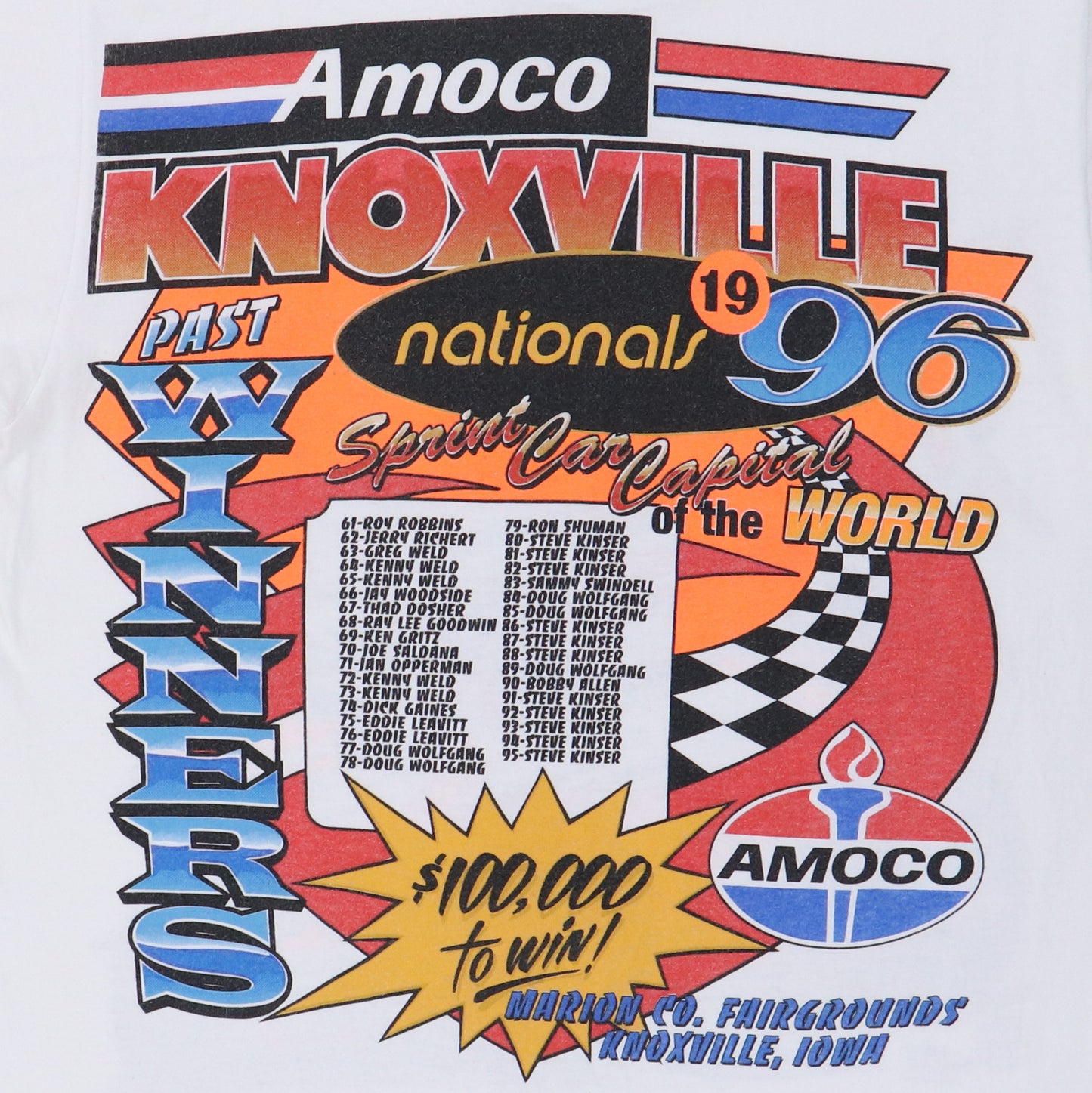 1996 Knoxville Nationals Sprint Car Racing Shirt