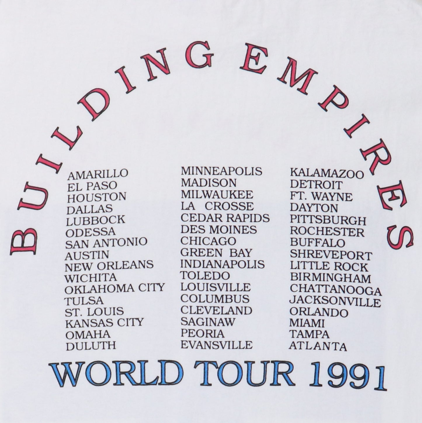 1991 Queensryche Empire World Tour Shirt