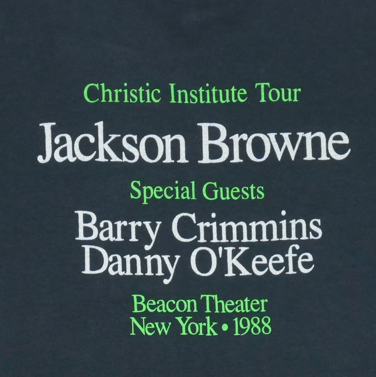 1988 Jackson Browne Contra Cocaine Concert Shirt