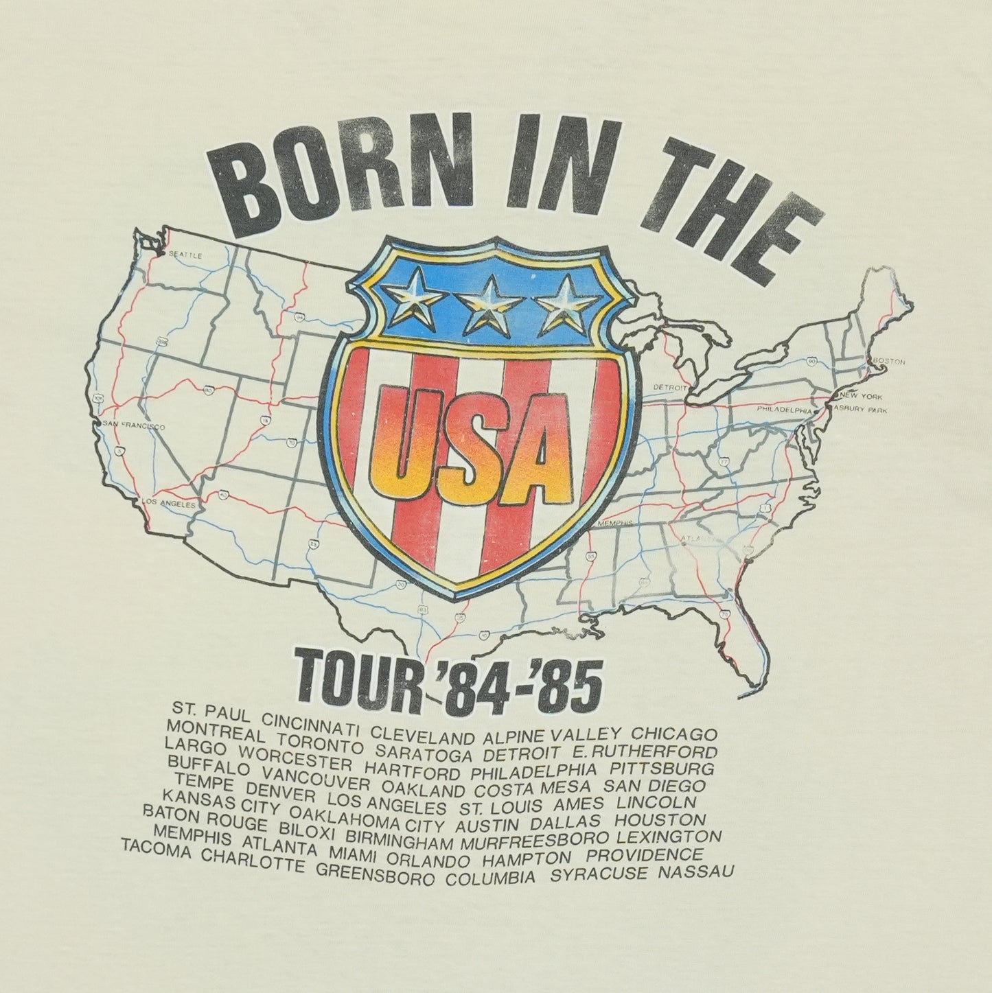 1984 Bruce Springsteen World Tour Shirt