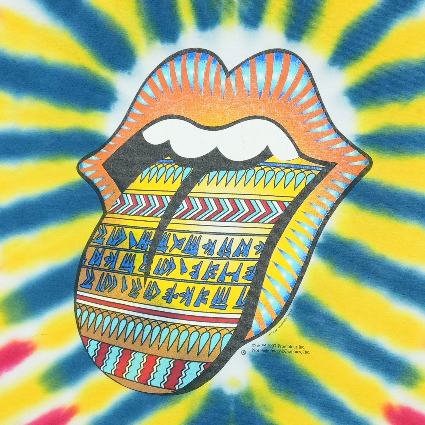 1997 Rolling Stones Bridges To Babylon Tour Tie Dye Shirt