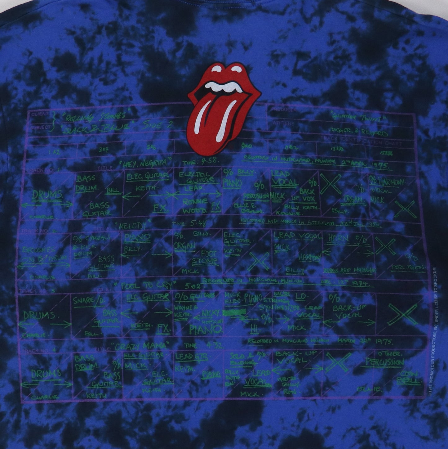 1998 Rolling Stones Black And Blue Tour Shirt