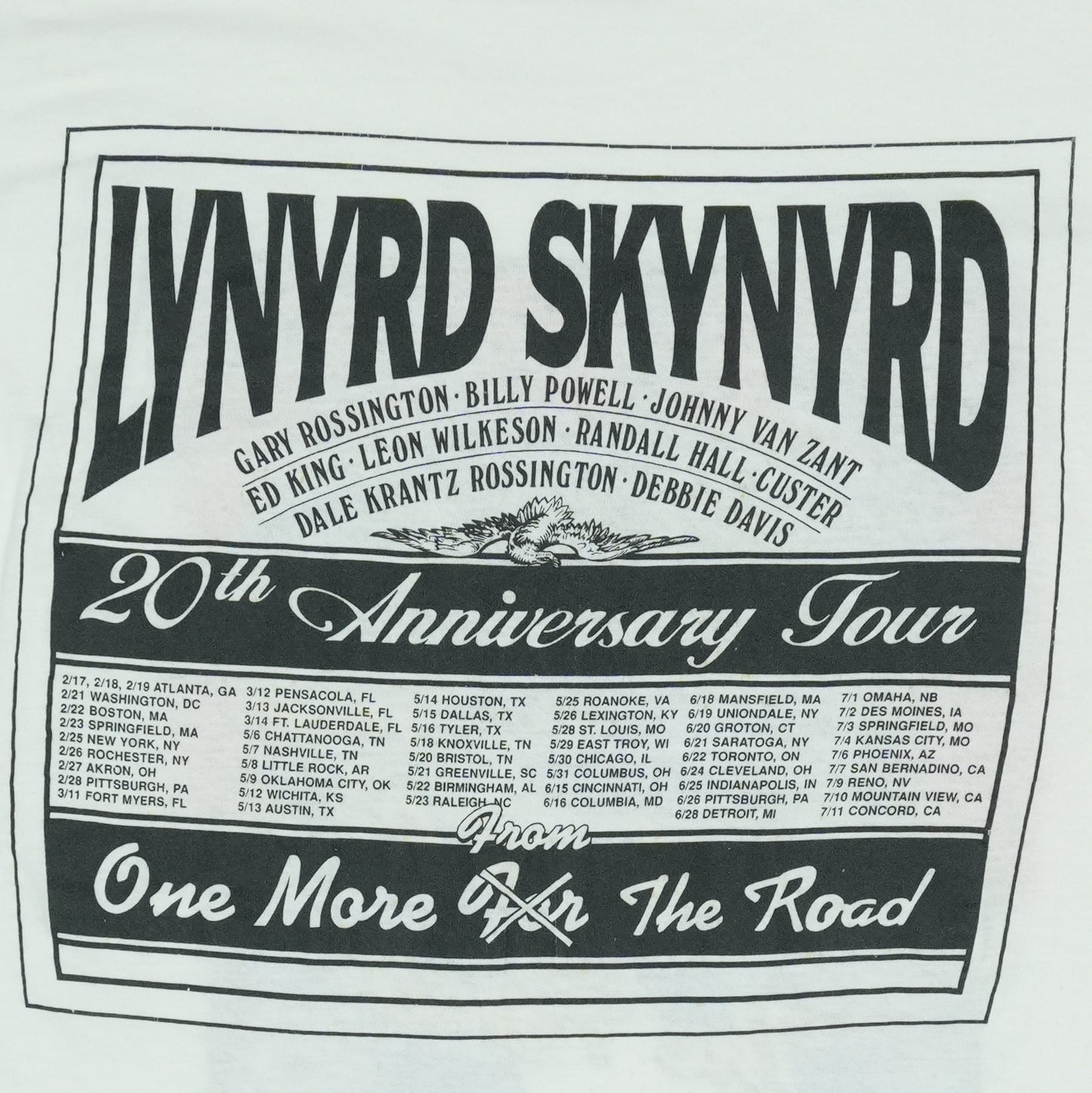 1993 Lynyrd Skynyrd One More From The Road Tour Shirt