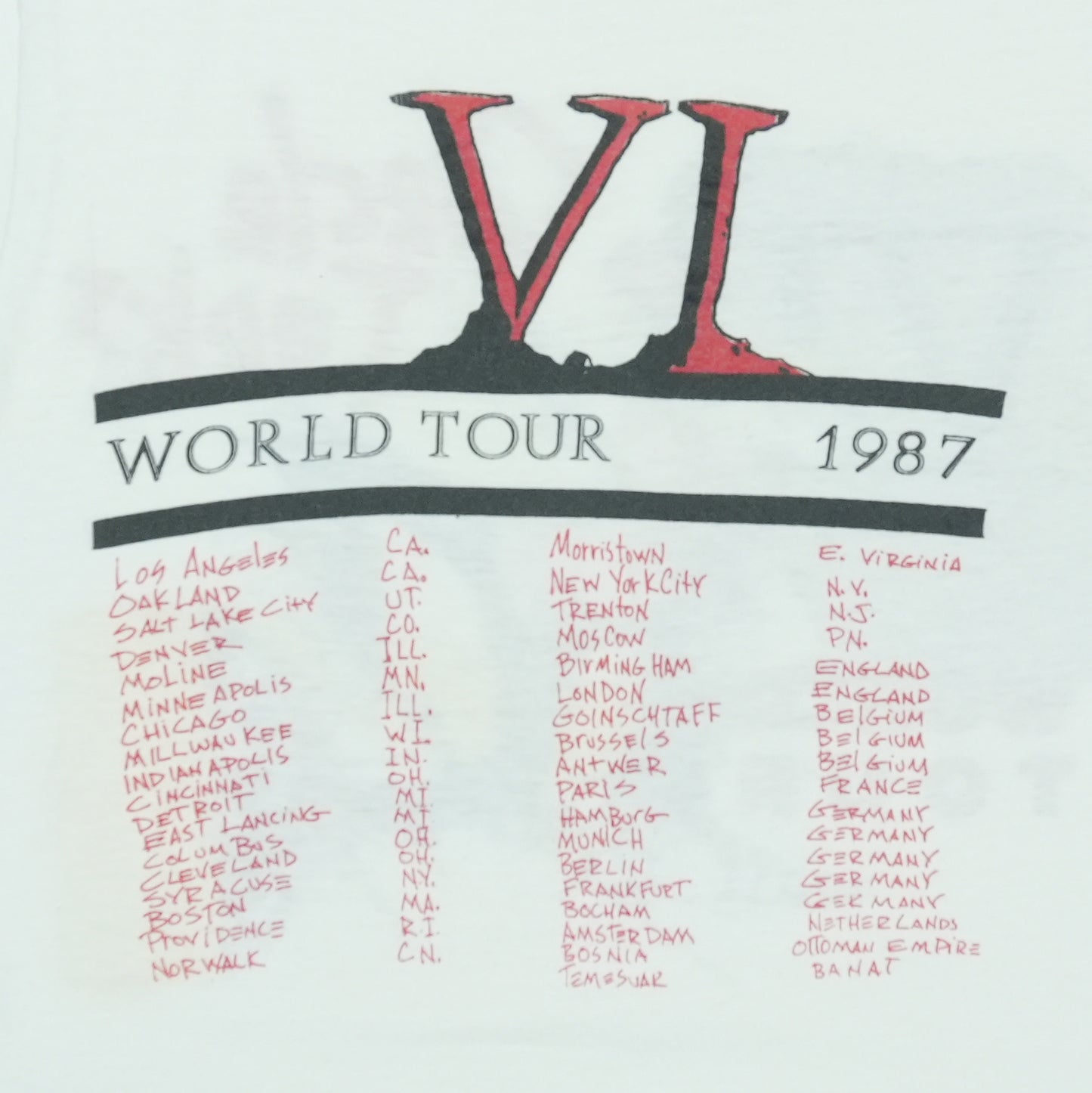 1987 Circle Jerks World Tour Shirt