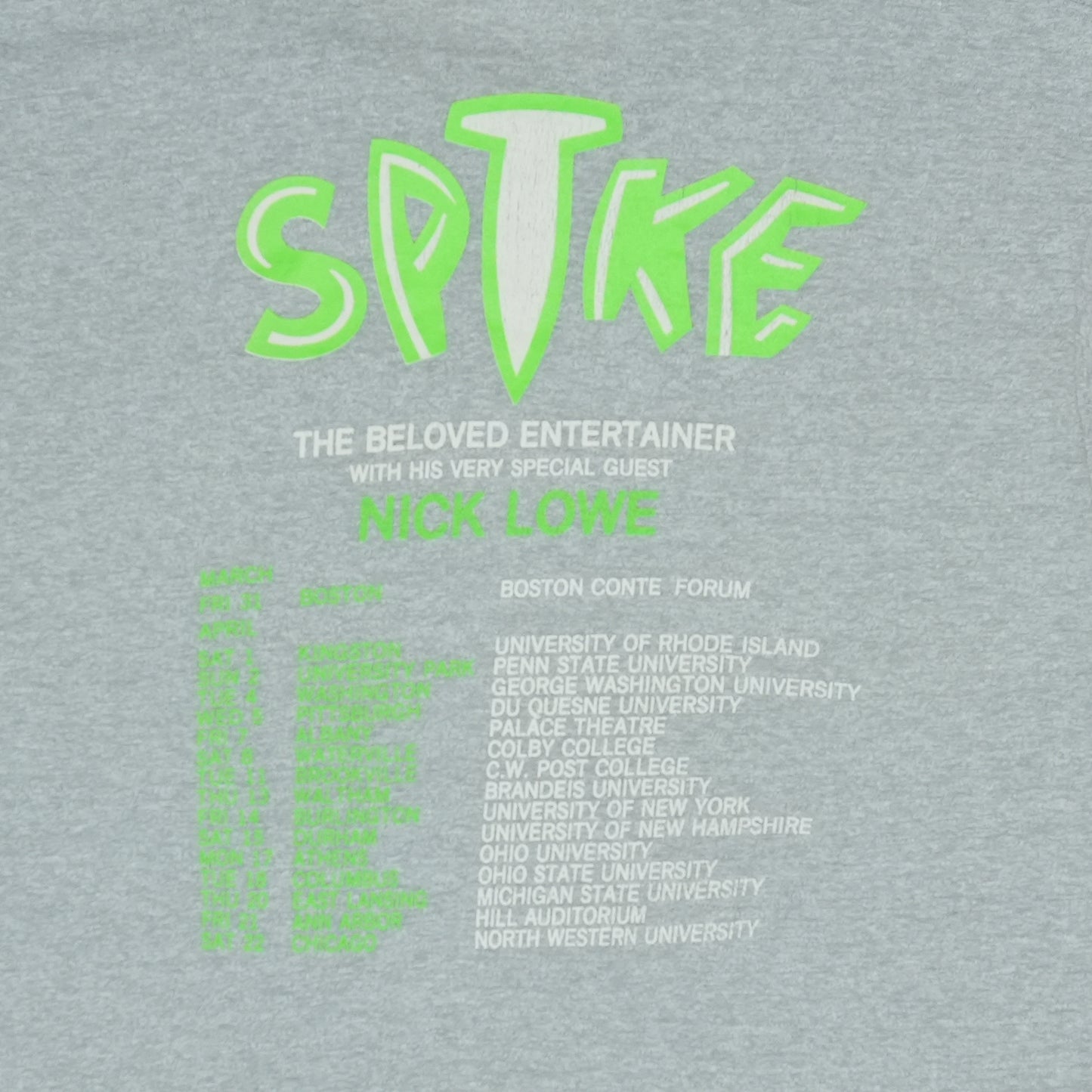 1989 Elvis Costello Spike Tour Shirt