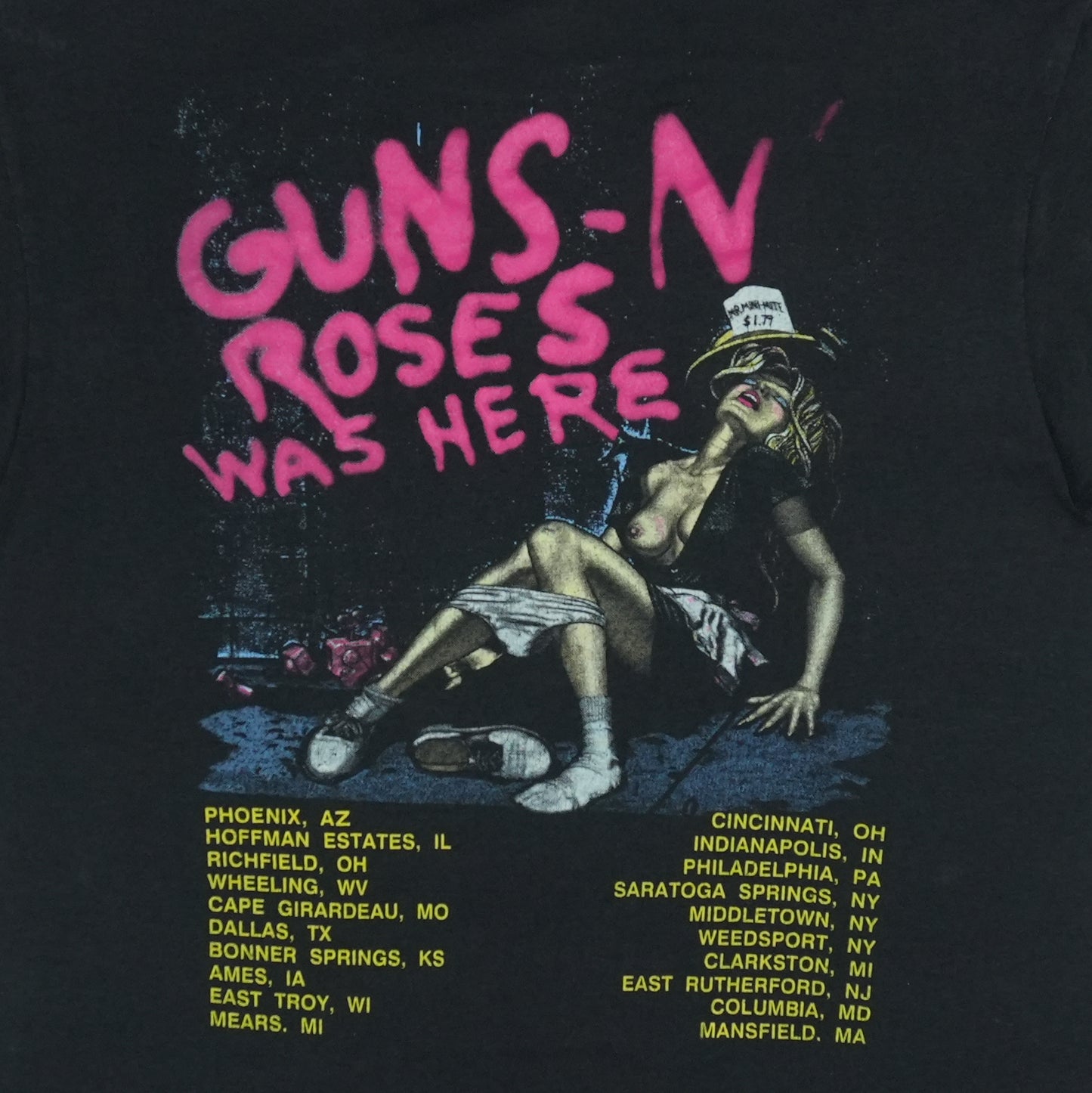 1987 Guns N Roses Appetite For Destruction Tour Shirt