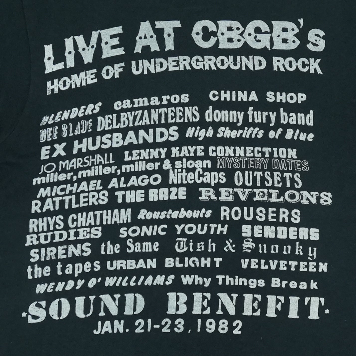 1982 CBGB Sound Benefit Concert Shirt