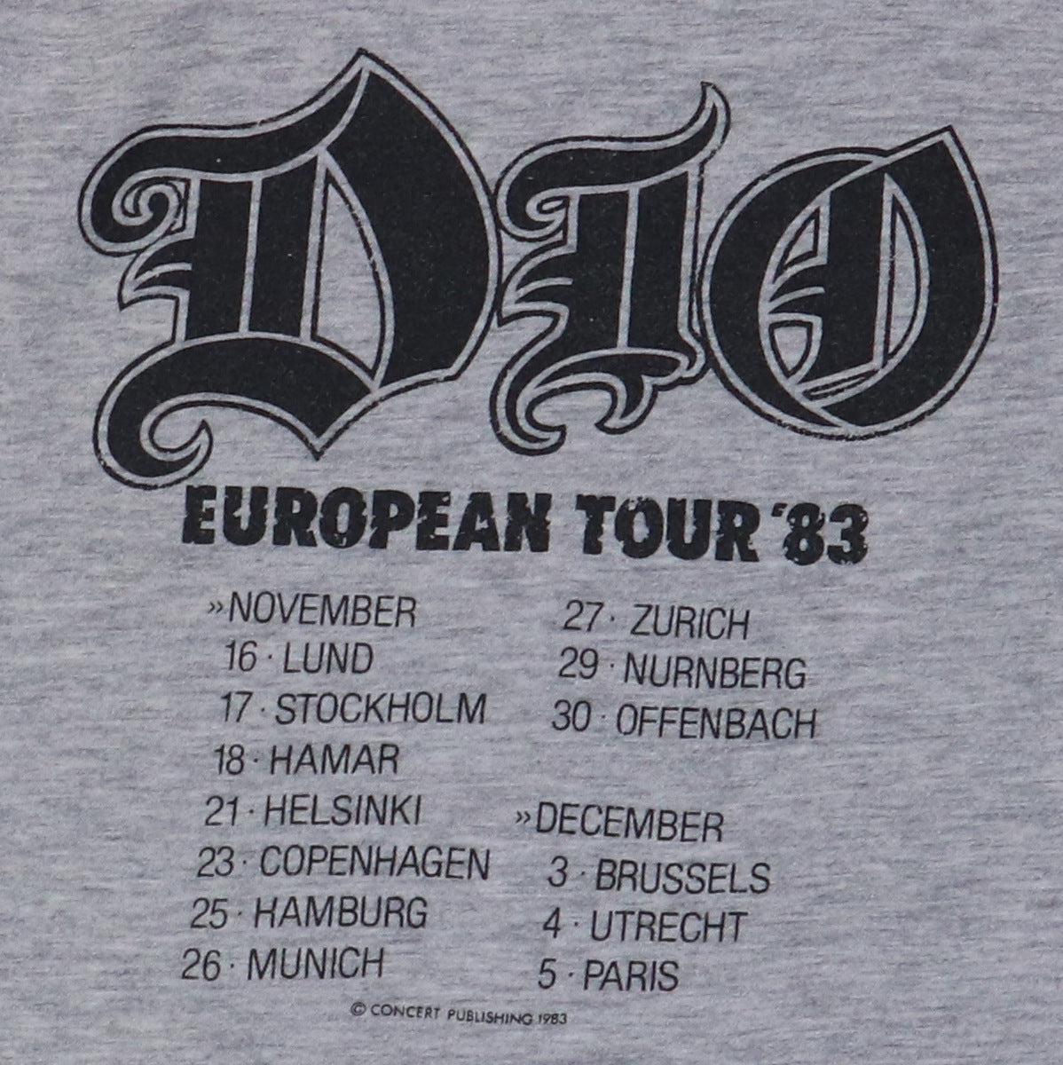 1983 Dio European Tour Shirt