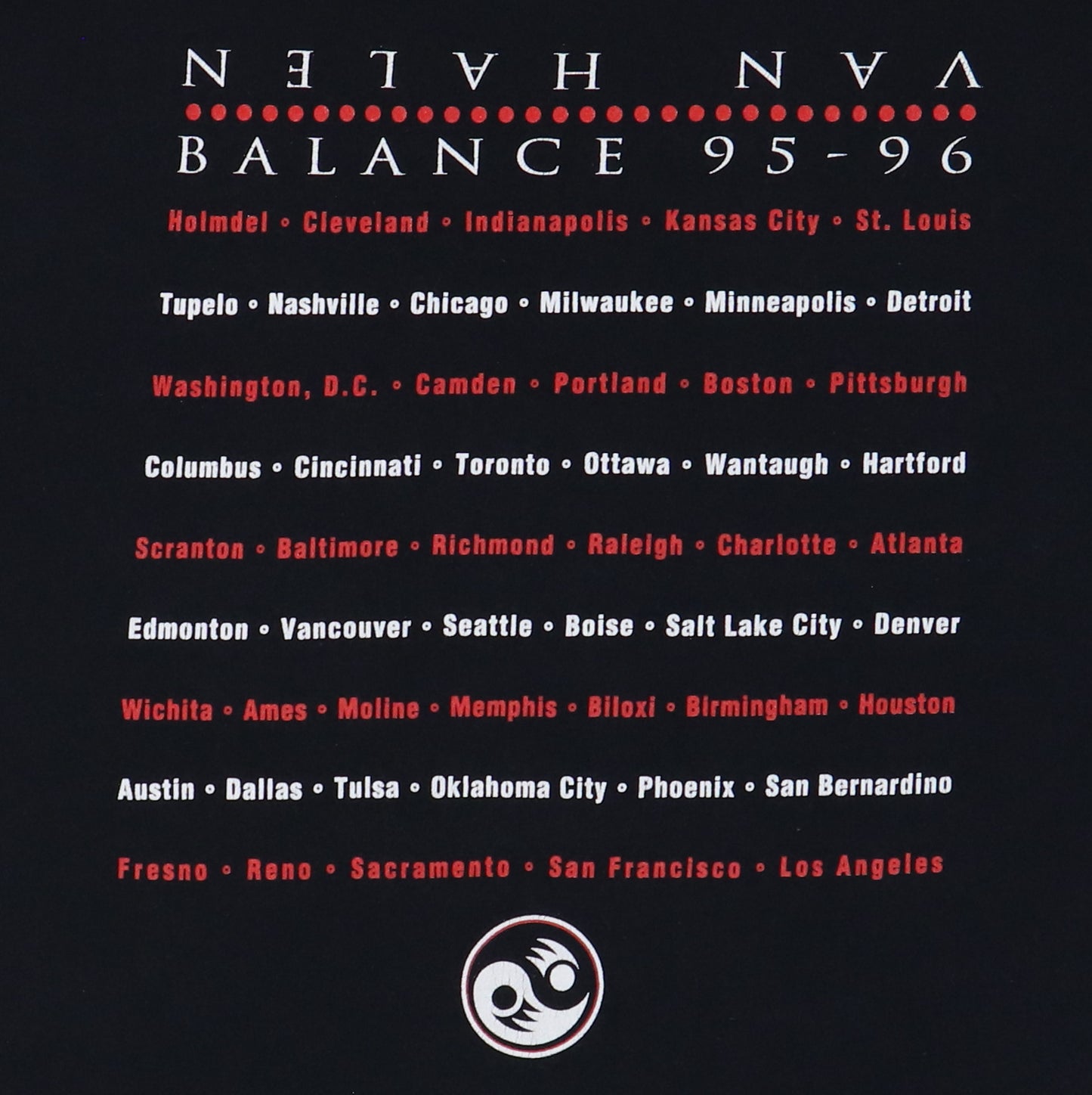 1995 Van Halen Balance Tour Shirt