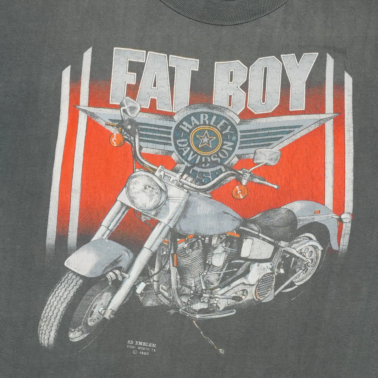 1990 Harley Davidson Fat Boy 3D Emblem Shirt