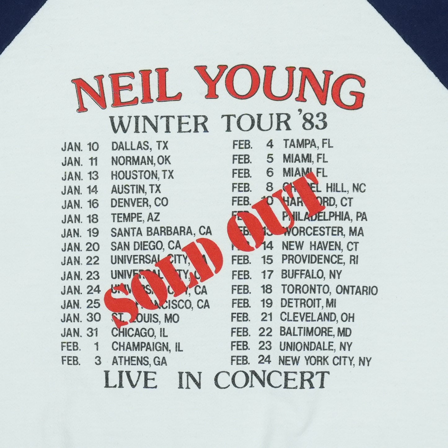 1983 Neil Young Tour Sweatshirt