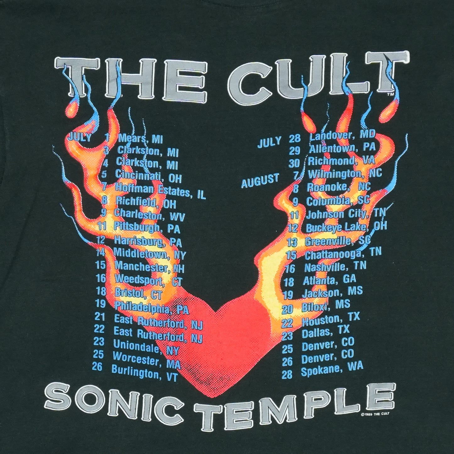 1989 The Cult Sonic Temple Tour Shirt