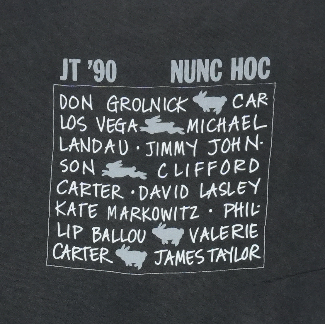1990 James Taylor Nunc Hoc Tour Shirt