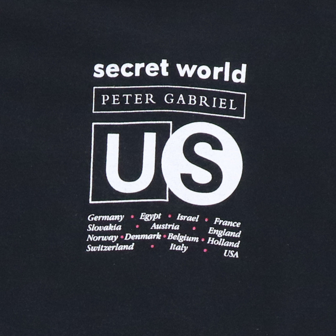 1993 Peter Gabriel Secret World Tour Shirt