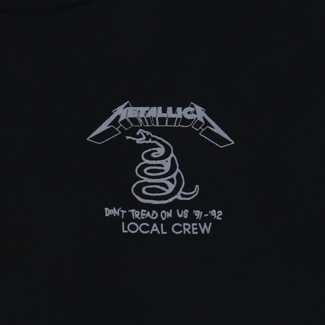 1991 Metallica Local Crew Tour Shirt